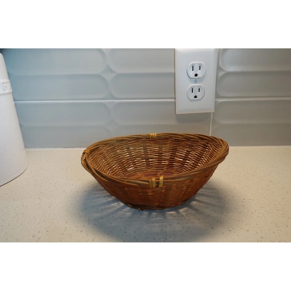 Woven Basket Decorative Bowl Planter Rustic‎ Cottagecore Home Decor
